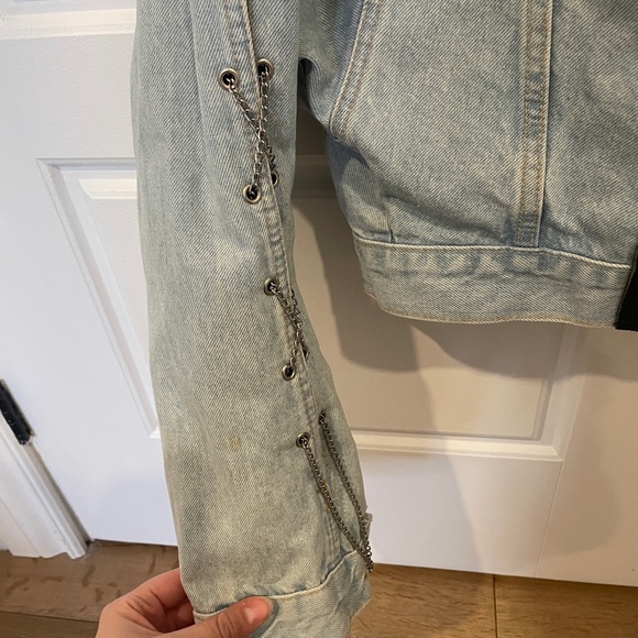 Vintage 90s Santana parasuco jean denim jacket with chain detail - Picture 9 of 12